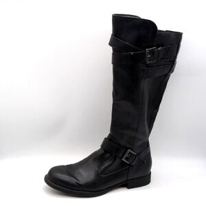 b.o.c. Shoes Womens Mays Black 9 Knee High Riding Boots Zip Straps Buckle Z02709